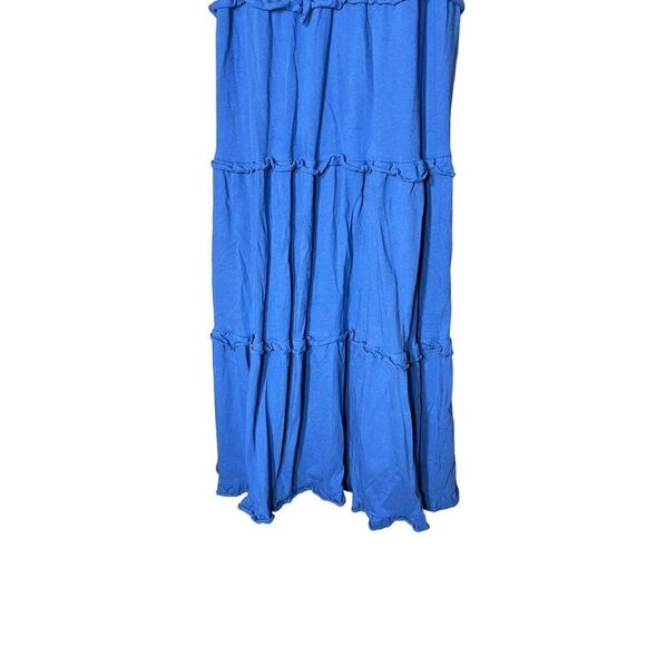 J.Crew Tiered Knit Keyhole Maxi Dress Blue Sleeveless Ruffle Women’s Size XXS - Picture 3 of 8